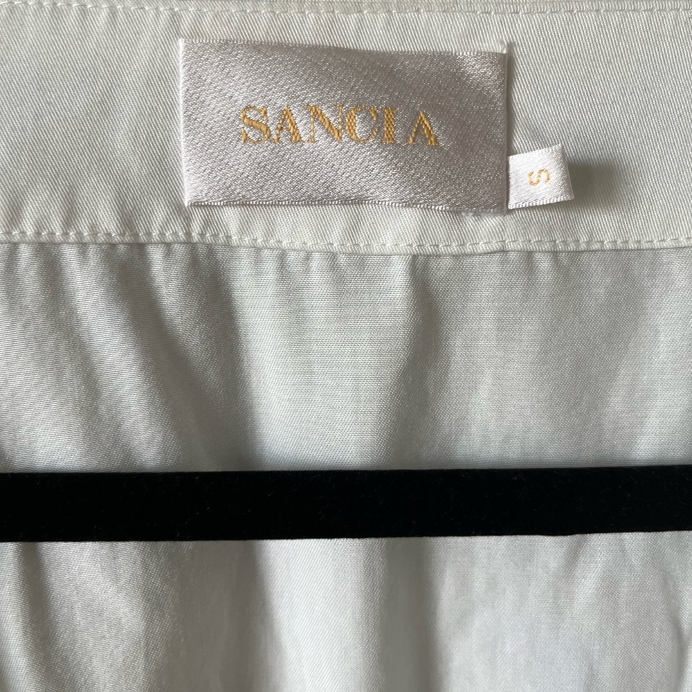 Sancia White Long Sleeve Blouse Size Small - Picture 4 of 5